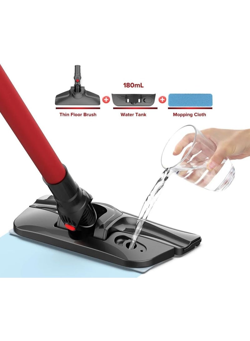 Airbot ممسحة مكنسة كهربائية رفيعة جداً رطبة وجافة مع خزان ماء وقطعة قماش للمسح، مكنسة كهربائية محمولة بعصا - Image 2